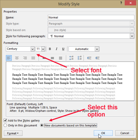 How To Set Default Font In Word 2019